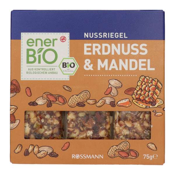 enerBio magvas gyümölcsszelet mix mogyoróval és mandulával - 75 g