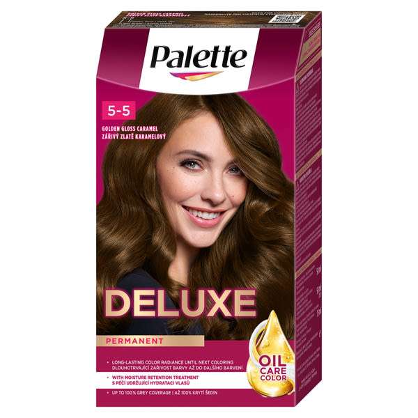 Palette Deluxe 5-5 ragyogó világosbarna intenzív krémhajfesték (555) - 1 db