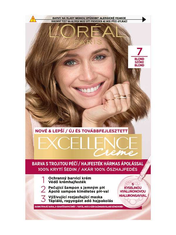 L'Oréal Paris Excellence krémes, tartós hajfesték 7 szőke - 1 db