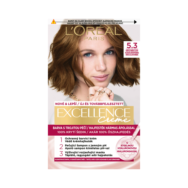 L'Oréal Paris Excellence tartós hajfesték /5.3 világos aranybarna - 1 db