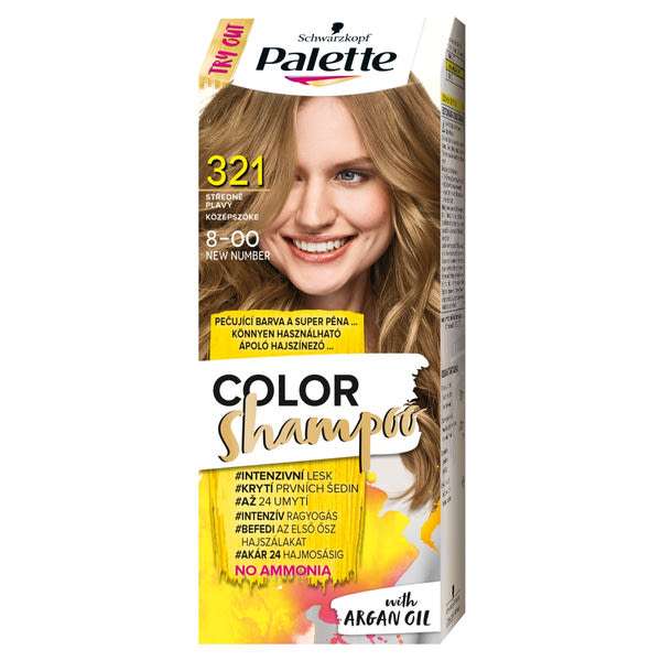 Schwarzkopf Palette Color Shampoo hajfesték 321 középszőke - 1 db