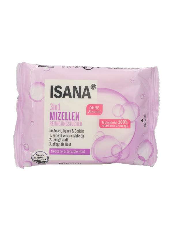 Isana Clean & Care micellás arctisztítókendő - 10 db