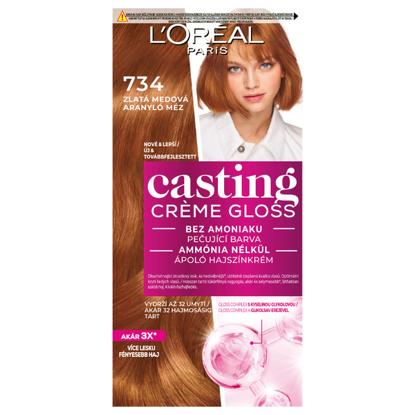 L'Oréal Paris Casting Creme Gloss Semi-Permanent Color hajszínező krém /734 mézborostyán - 1 db