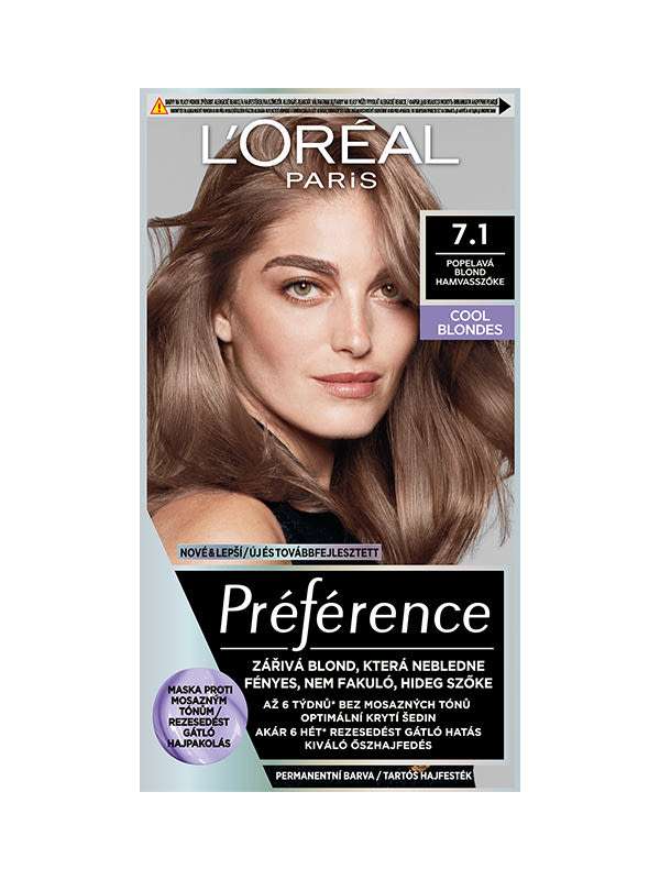 L'Oréal Paris Préférence Hajfesték 7.1 Iceland - Hamvas szőke - 1 db