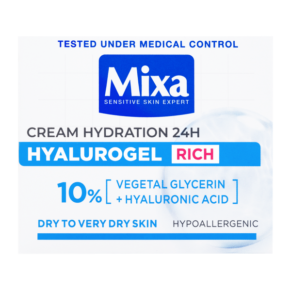 Mixa Hyalurogel Rich intenzíven hidratáló arcápoló krém - 50 ml