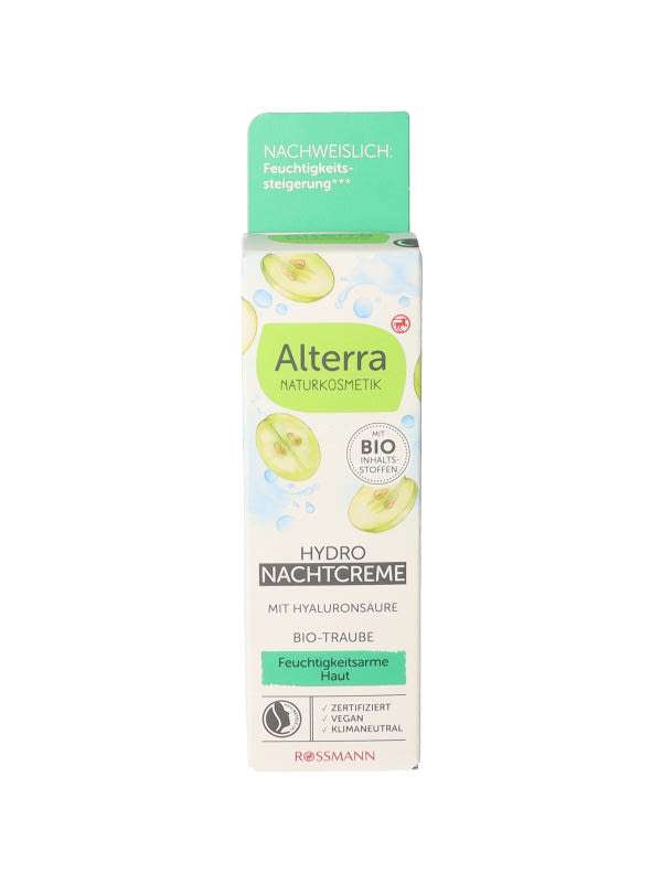 Alterra Hydro éjszakai krém szőlő és fehértea kivonattal - 50 ml