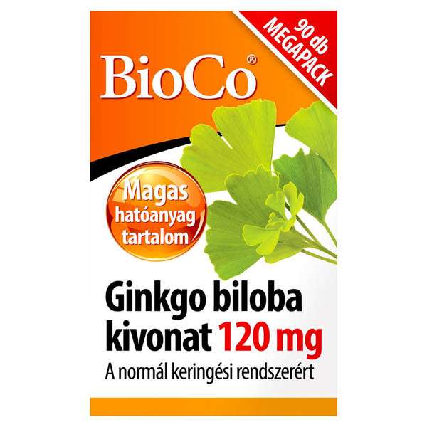 BioCo Ginkgo biloba kivonat 120 mg étrend-kiegészítő tabletta - 90 db