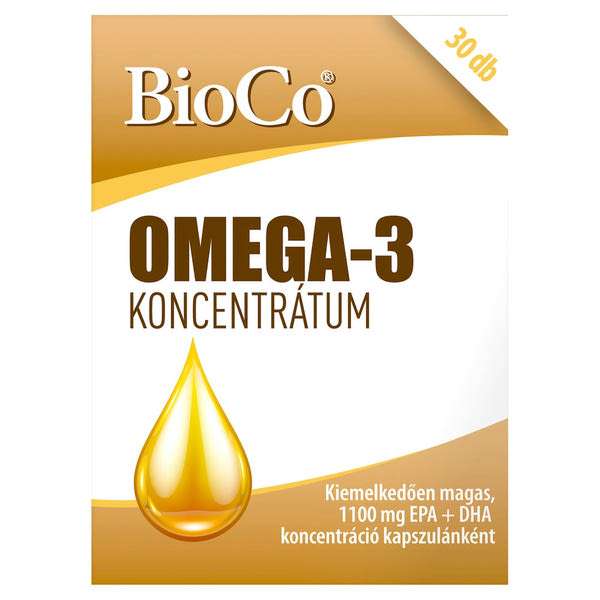 BioCo Omega-3 Koncentrátum lágyzselatin étrend-kiegészítő kapszula - 30 db