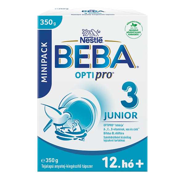 Beba Optipro Junior 3 tejalapú anyatej-kiegészítő tápszer 12. hónapos kortól - 350 g