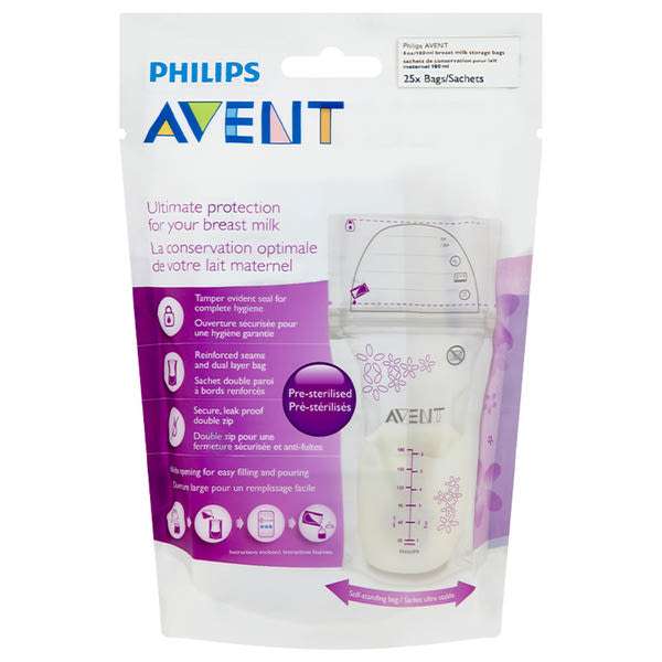 Philips Avent anyatejtartó zacskó 180 ml-es - 25 db