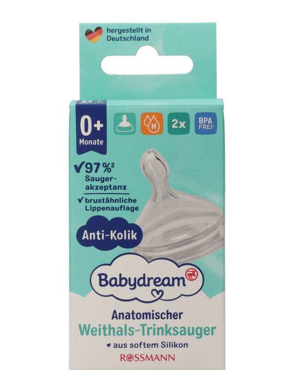 Babydream etető cumi széles 0 hónapos kortól - 2 db