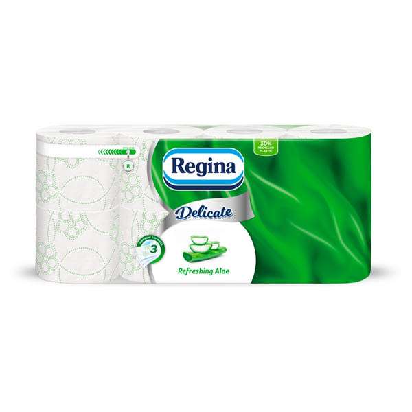 Regina Delicate Refreshing Aloe toalettpapír 3 rétegű - 8 db