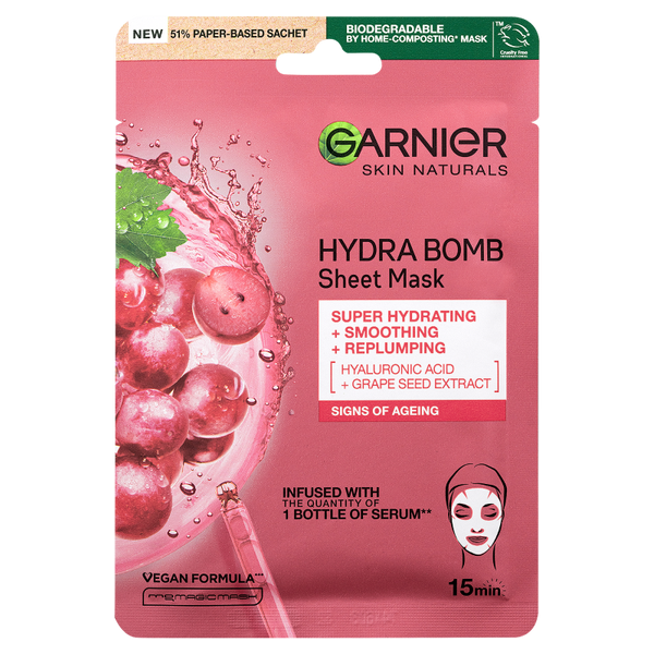 Garnier Skin Naturals textilmaszk szőlőmagkivonattal - 28 g