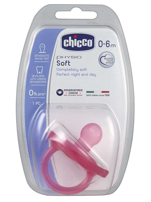 Chicco Rózsaszín Színben Szilikon Altatócumi 0-6 Hónapos Korig - 1 db