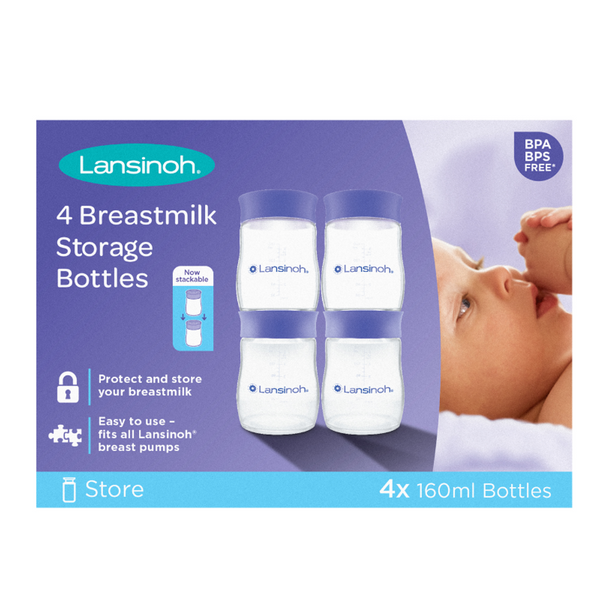 Lansinoh anyatejtároló palack fedéllel 160 ml - 4 db