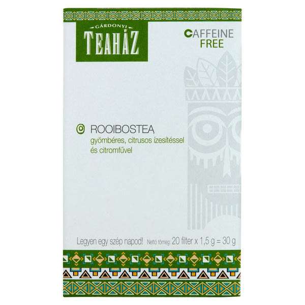 Gárdonyi Teaház rooibostea gyömbéres, citrusos ízesítéssel és citromfűvel - 30 g