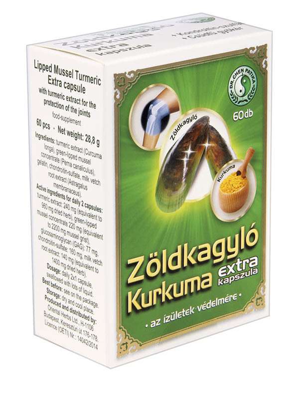 Dr. Chen Patika Zöldkagyló Kurkuma Extra kapszula - 60 db