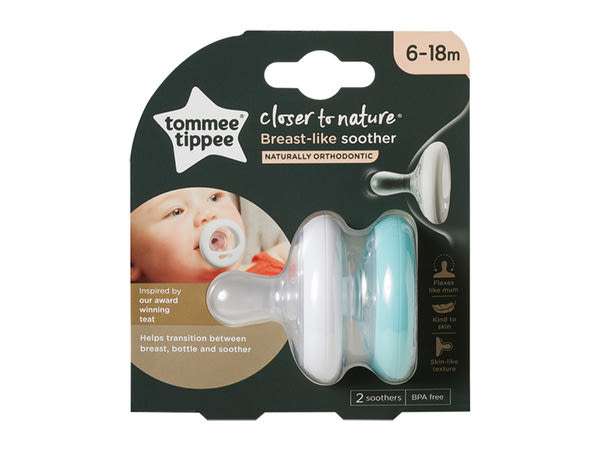Tommee Tippee anyamell formájú nyugtató cumi 6-18 hónapos kortól - 2 db