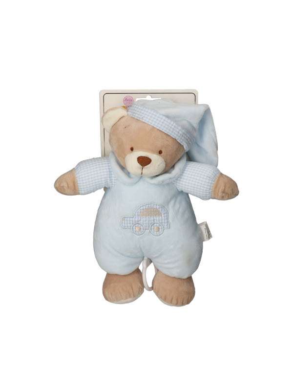 BabyBruin plüss zenélő maci 30 cm kék színű - 1 db