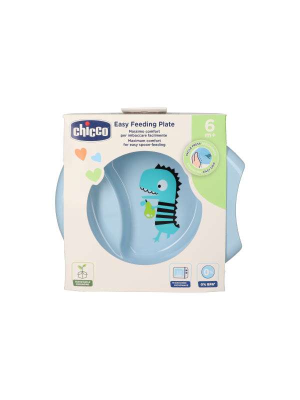 Chicco Easy Feeding tányér, 6 hónapos kortól, kék - 1 db