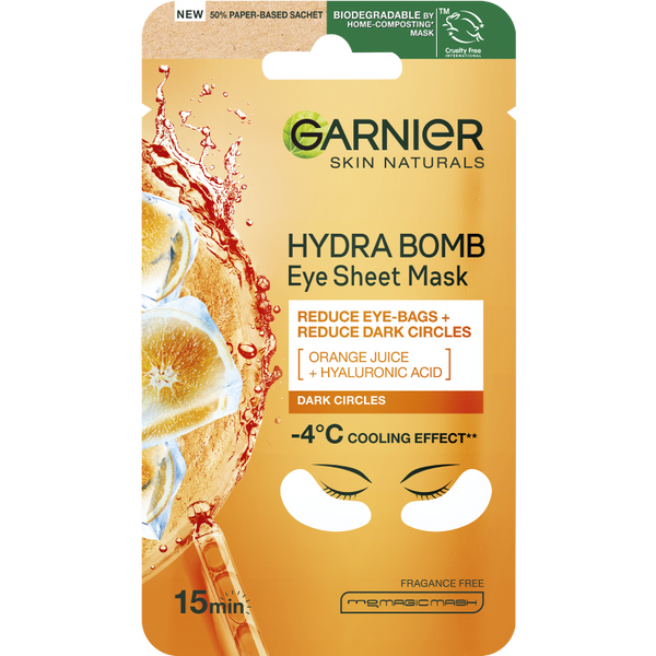 Garnier Skin Naturals Tissue Mask Moisture+ energizáló textil maszk szemkörnyékre - 6 g