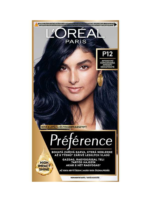 L'Oréal Paris Préférence Hajfesték P12 Seoul - Intenzív kékesfekete - 1 db