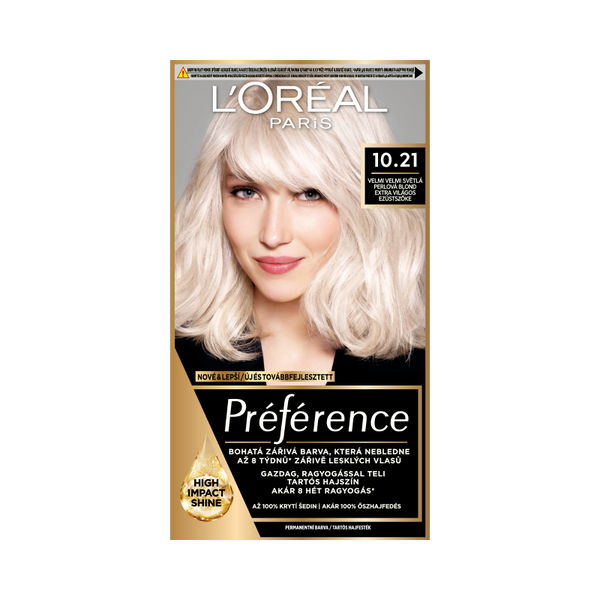L'Oréal Paris Préférence hajfesték /10.21 extra világos ezüstszőke - 1 db