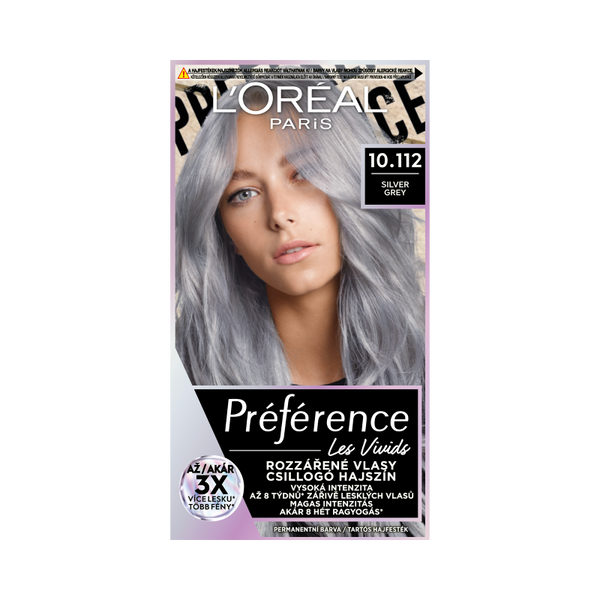 L'Oréal Paris Préférence Vivid Colors tartós hajfesték /10.112 Soho Silver Grey - 174 ml