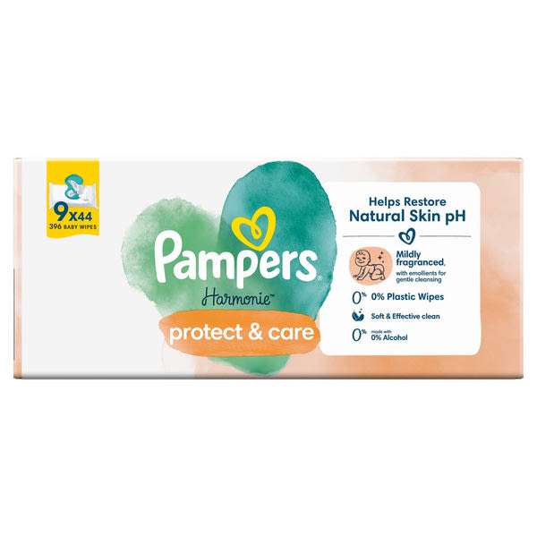 Pampers Harmonie Protect & Care törlőkendő (9x44 db) - 396 db