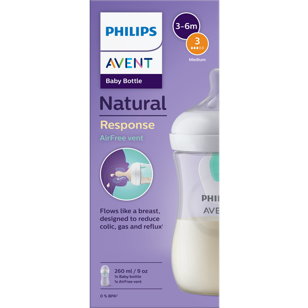 Philips Avent Natural Response AirFree cumisüveg 3 hónapos kortól, 260 ml - 1 db