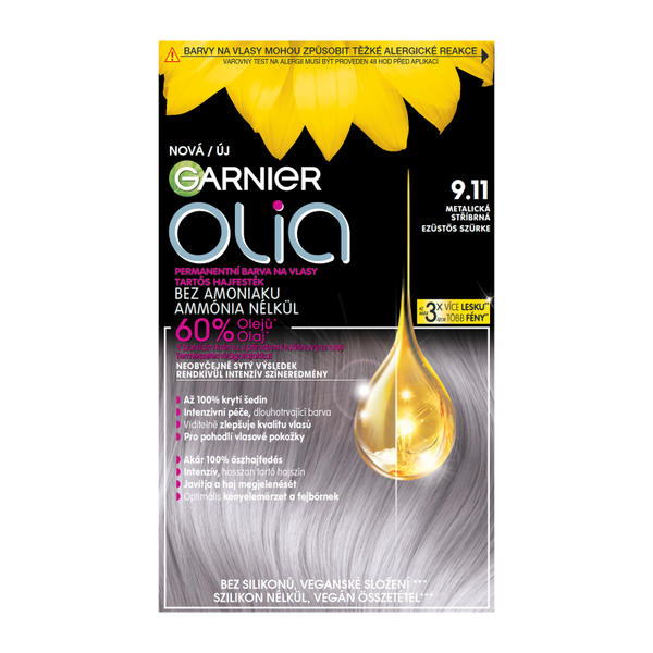 Garnier Olia tartós hajfesték /9.11 ezüstös szürke - 1 db