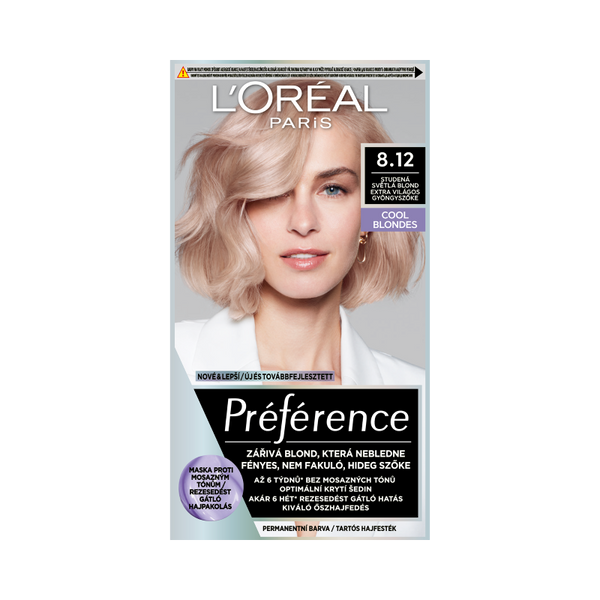 L'Oréal Paris Préférence Cool Blondes hajfesték /8.12 extra világos gyöngyszőke - 1 db