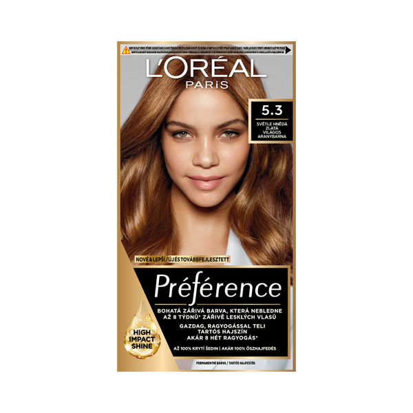 L'Oréal Paris Préférence hajfesték /5.3 világos aranybarna - 1 db