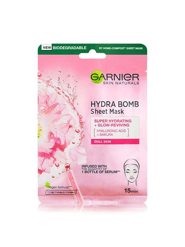 Garnier Skin Naturals Hidratáló textilmaszk Sakurával - 28 g