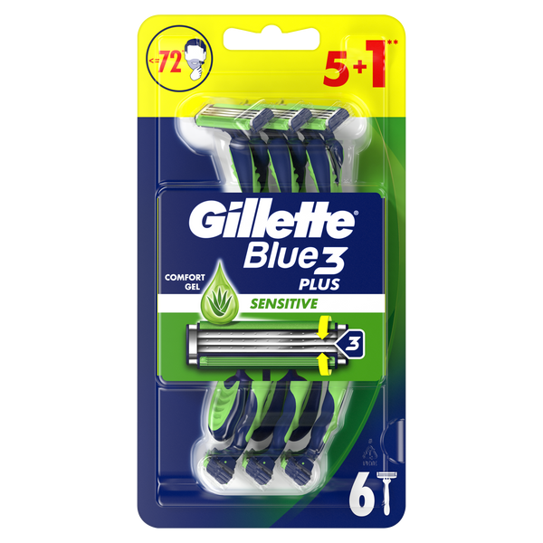 Gillette Blue3 Sensitive eldobható borotva 3 pengés - 6 db