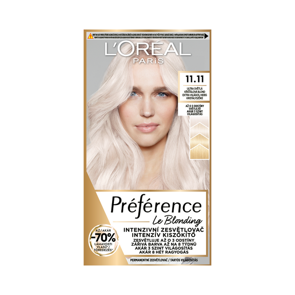 L'Oréal Paris Préférence Le Blonding tartós hajfesték /11.11 extra világos hideg kristályszőke - 1 db
