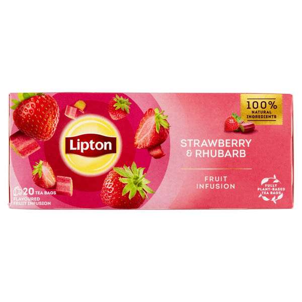 Lipton Fruit Infusion Strawberry & Rhubarb ízesített gyümölcstea - 20 db