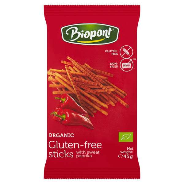 Biopont bio gluténmentes paprikás sóspálcika - 45 g