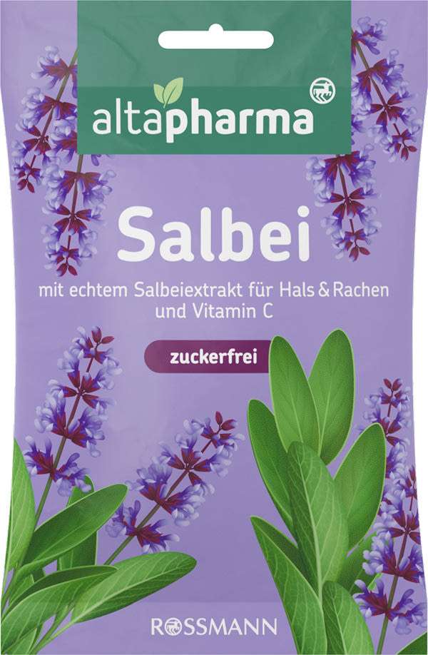 Altapharma zsálya ízű cukormentes cukorka - 75 g