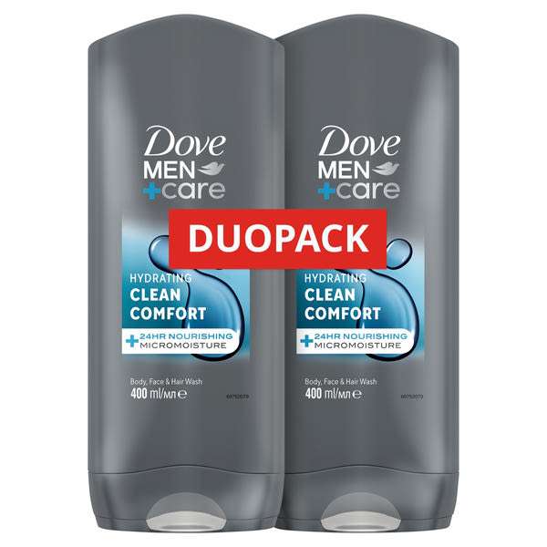 Dove Men+Care tusfürdő, duopack (2x400 ml) - 800 ml
