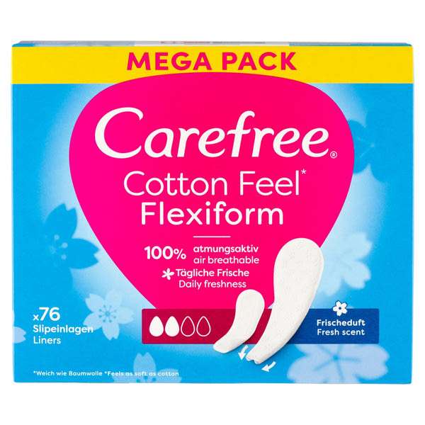 Carefree Cotton Flexiform tisztasági betét friss illattal - 76 db