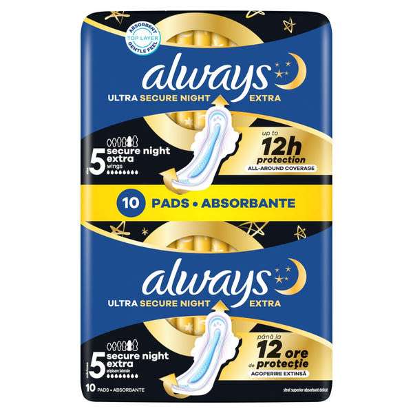 Always Ultra Secure Night Extra egészségügyi betét  - 10 db