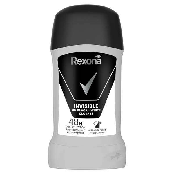 Rexona Men Invisible Black + White férfi izzadásgátló stick - 50 ml