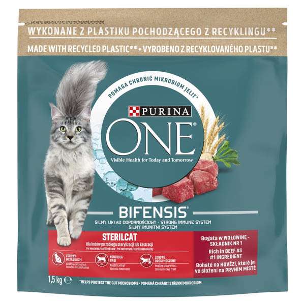 Purina One Sterilcat száraz macskaeledel marhával - 1,5 kg
