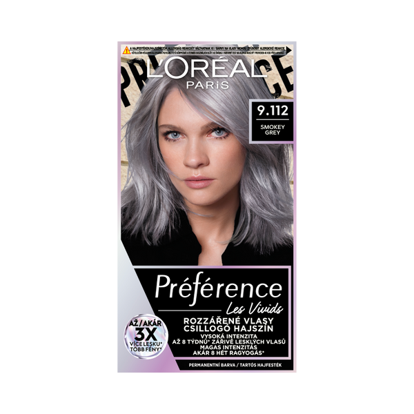 L'Oréal Paris Préférence Vivid Colors tartós hajfesték /9.112 camden town smokey grey - 1 db