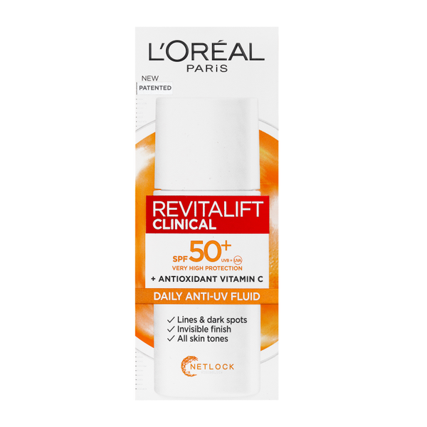 L'Oréal Paris Revitalift Clinical Daily UV-sugárzás elleni fluid SPF 50+ C-vitaminnal - 50 ml