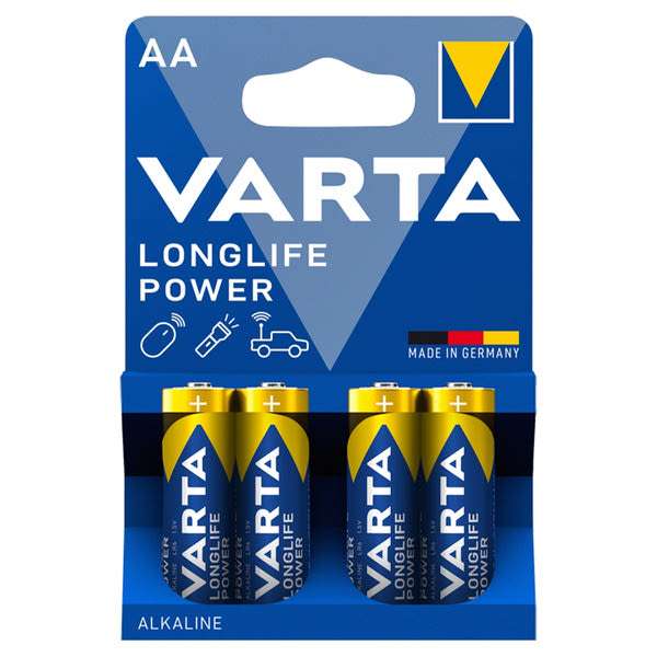 Varta Longlife Power AA LR6 1,5 V nagy teljesítményű alkáli elem  - 4 db