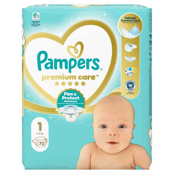 Pampers Premium Care pelenka 2-5 kg, méret: 1 - 72 db