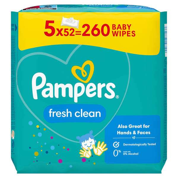 Pampers Fresh Clean nedves törlőkendő - 260 db