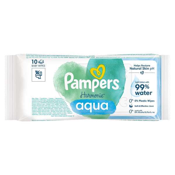 Pampers Harmonie Aqua nedves törlőkendő - 10 db